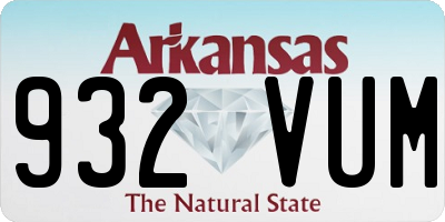 AR license plate 932VUM
