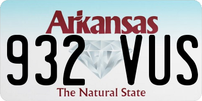 AR license plate 932VUS