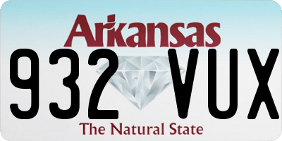 AR license plate 932VUX