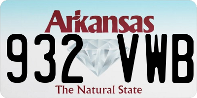 AR license plate 932VWB