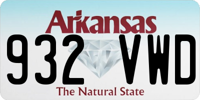 AR license plate 932VWD