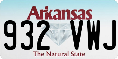 AR license plate 932VWJ