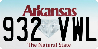 AR license plate 932VWL