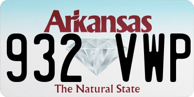 AR license plate 932VWP