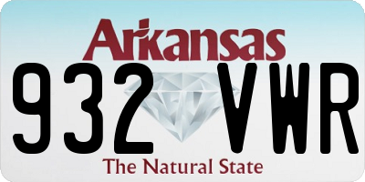 AR license plate 932VWR