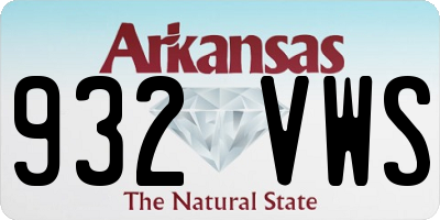 AR license plate 932VWS