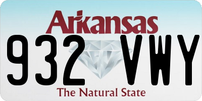 AR license plate 932VWY