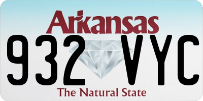 AR license plate 932VYC