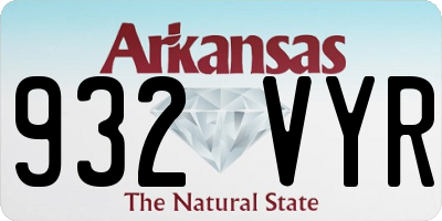 AR license plate 932VYR