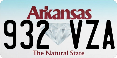 AR license plate 932VZA