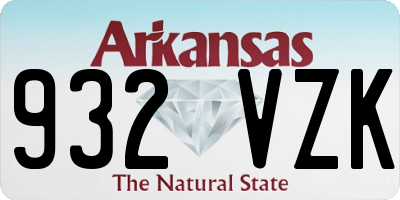 AR license plate 932VZK