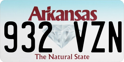 AR license plate 932VZN