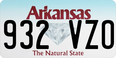AR license plate 932VZO