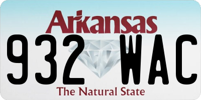 AR license plate 932WAC