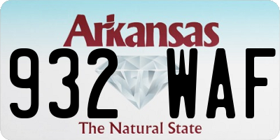 AR license plate 932WAF