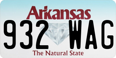 AR license plate 932WAG