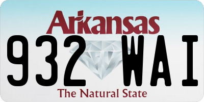 AR license plate 932WAI