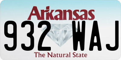AR license plate 932WAJ