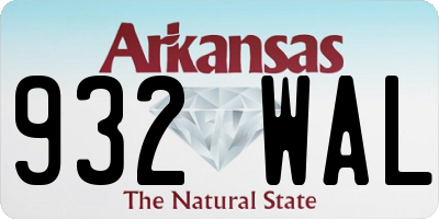 AR license plate 932WAL