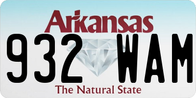 AR license plate 932WAM