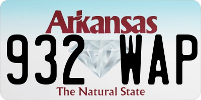 AR license plate 932WAP