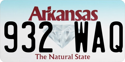 AR license plate 932WAQ