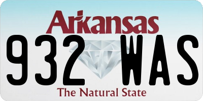 AR license plate 932WAS