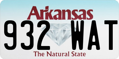 AR license plate 932WAT
