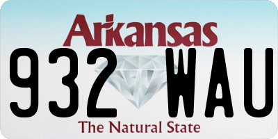 AR license plate 932WAU