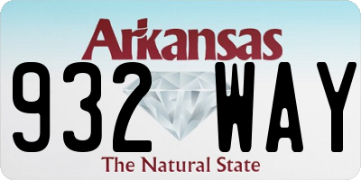 AR license plate 932WAY