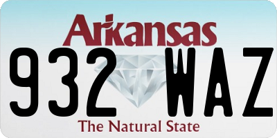 AR license plate 932WAZ