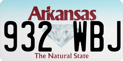 AR license plate 932WBJ