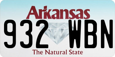 AR license plate 932WBN
