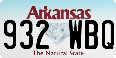 AR license plate 932WBQ