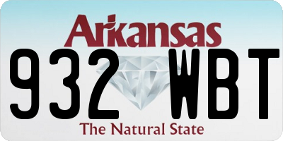 AR license plate 932WBT