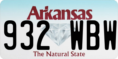 AR license plate 932WBW