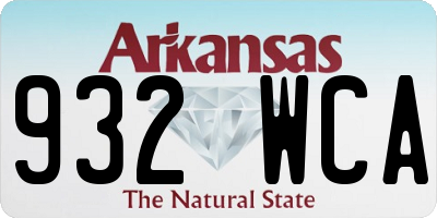 AR license plate 932WCA
