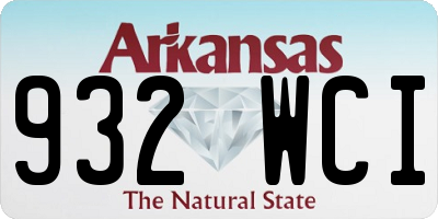 AR license plate 932WCI