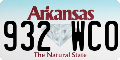 AR license plate 932WCO