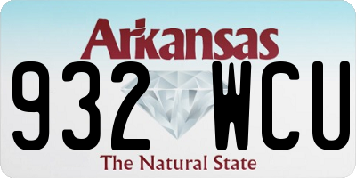AR license plate 932WCU