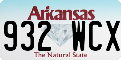 AR license plate 932WCX