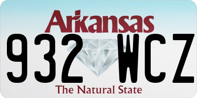 AR license plate 932WCZ