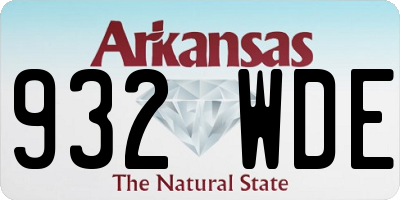 AR license plate 932WDE