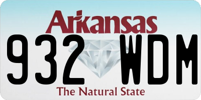 AR license plate 932WDM