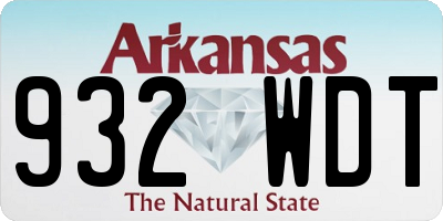 AR license plate 932WDT