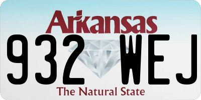 AR license plate 932WEJ