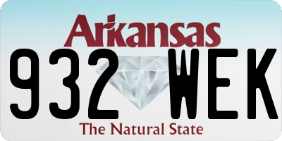 AR license plate 932WEK