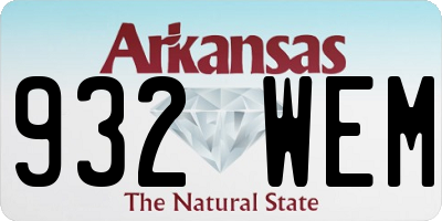 AR license plate 932WEM