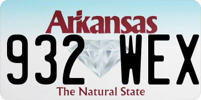 AR license plate 932WEX