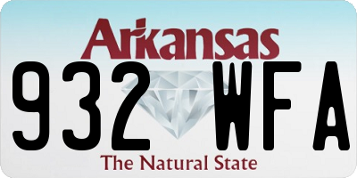 AR license plate 932WFA